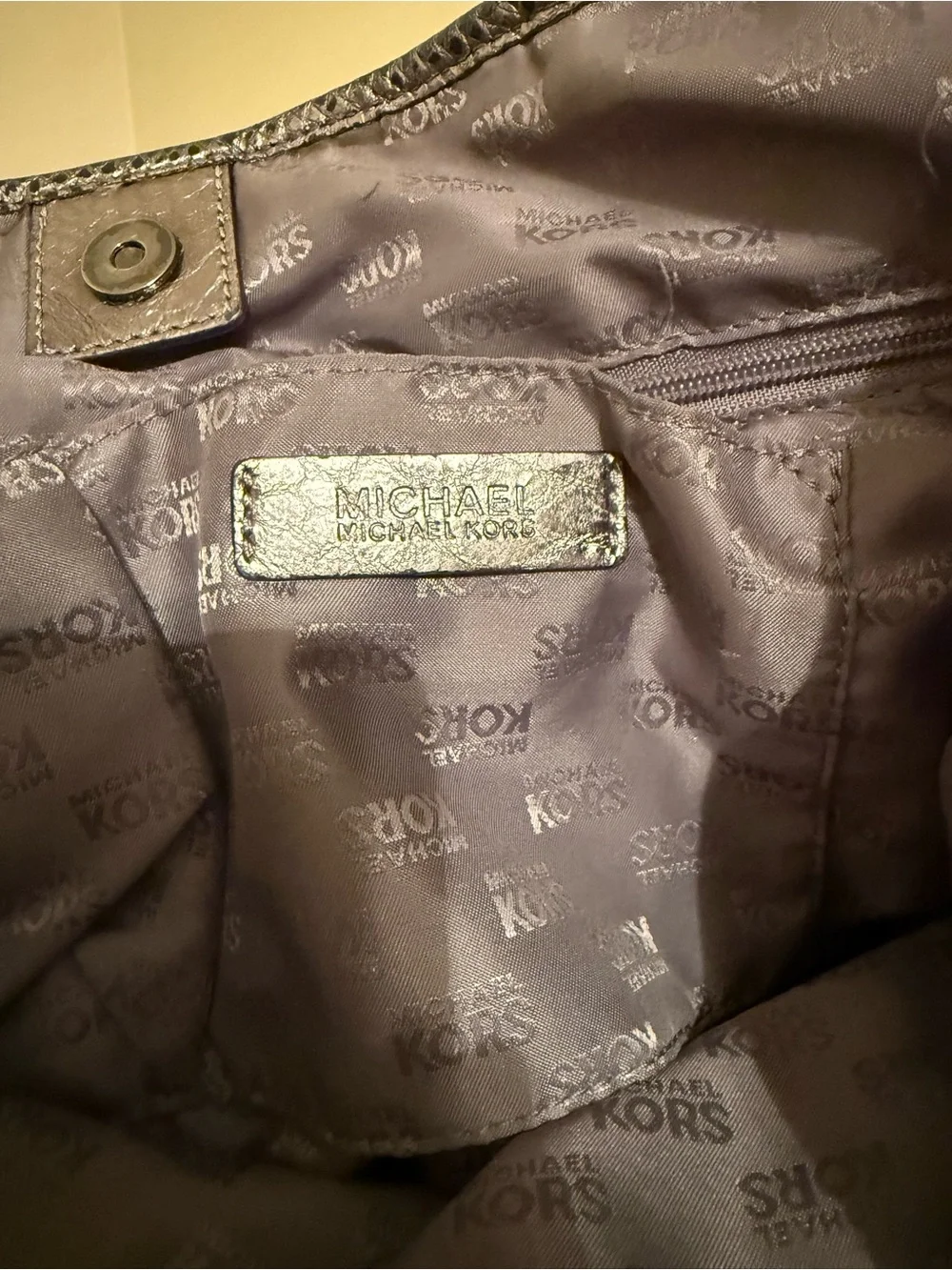 Michael Kors Metallic Bronze Snake-Embossed Tote Bag